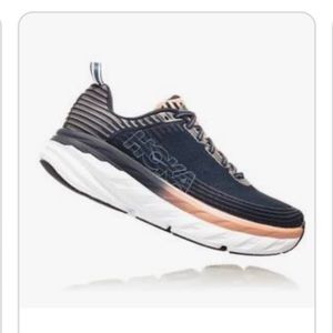 Hoka Bondi 6 Sneaker Size 8.5; well-worn but still usable; slight tear shown